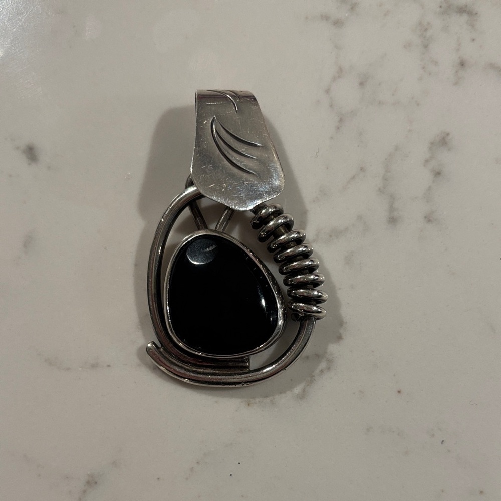 Silver and Black necklace enhancer